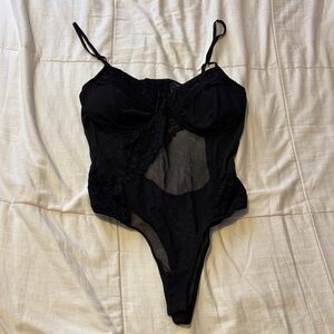 Elegant Black Lace Bodysuit
